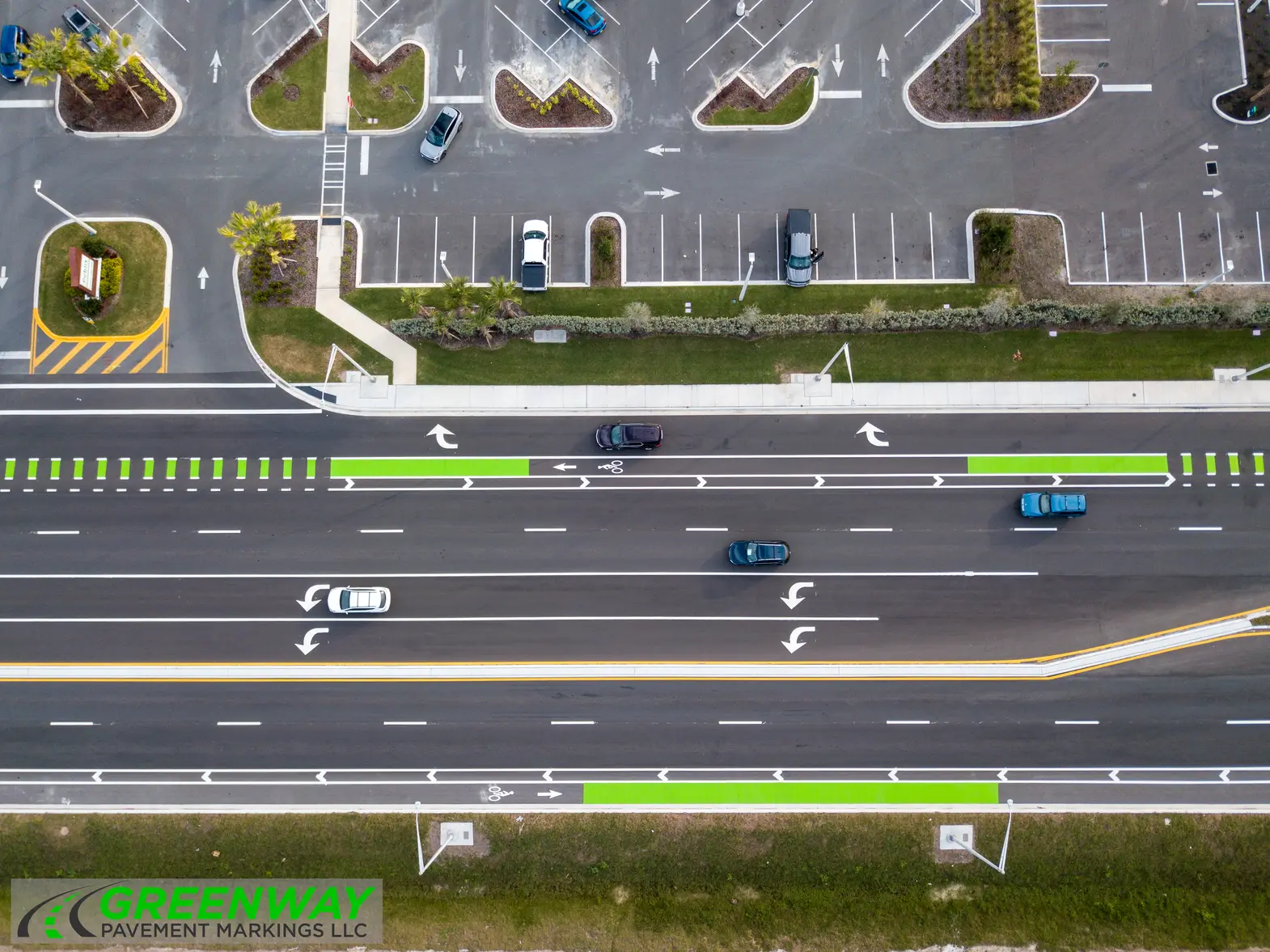 Bike lane and crosswalk delineation on Moccasin Road